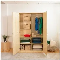 WOMONY Kleiderschrank Kleiderschrank / Schrank / mit 2 Türen, 125 x 59 x 198 cm