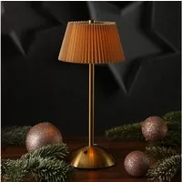 MARELIDA Tischleuchte LED Tischlampe mit Schirm wiederaufladbar dimmbar 3 Lichtfarben 30,5cm, LED Classic, warmweiß (2100K bis 3000K)