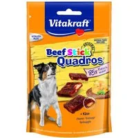 Vitakraft Beef Stick Quadros plus Käse, 7 x 70g, Snack für: Hunde