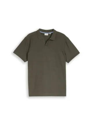 Tom Tailor - Poloshirt mit Ottoman-Struktur grün - Gr. - XXXL