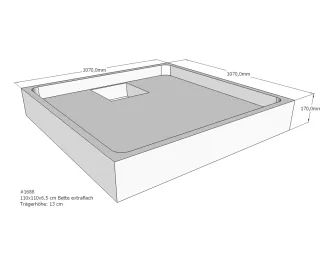 Neuesbad Wannenträger für Bette extraflach 110x110x6,5 SD22788