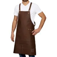 REDSALT® Grillschürze Premium Lederschürze 84x62cm, Arbeitsschürze Kochschürze, 100% Büffel Leder X-Back