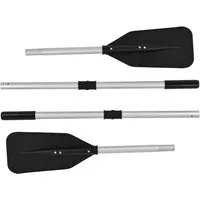NEMAXX Alu-Stechpaddel 130/155 cm 2er-Set für 230/330/380 cm Anti-Twist Nylon Schlauchbootpaddel, (Sink-Stop-mit ergonomischem Griff-Bootspaddel für Kajak/Kanu/Ruderboot), Robustes Nylonblatt für gleichmäßigen Vortrieb und hohe Stabilität