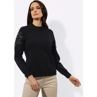 creation L Strickpullover Modal-Mix-Pullover Langarm Jersey