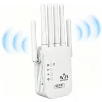 Senmudi 1200 Mbit/s WLAN Repeater Dual Band 2,4/5 GHz WiFi Verstärker WLAN-Repeater, Ethernet-Port,6 Antennen,3 Modi (Repeater/Router/AP),für Zuhause&Büro