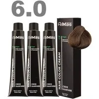 Femmas Premium Haarfarbe FemMas professionelle Haarfarbe mit Arganöl 3 x 100 ml