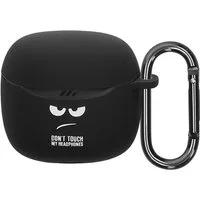 kwmobile Kopfhörer-Schutzhülle Design Schutzhülle für JBL Tune Flex 2 Hülle, TPU Silikon Case für Kopfhörer Ladecase stoßfestes Cover mit Karabiner