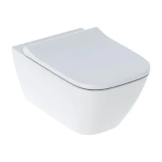 Geberit Smyle Square Set Wand-Tiefspül-WC mit WC-Sitz antibakteriell 500683002 spülrandlos, weiß
