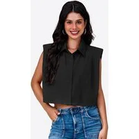 Imily Bela Hemdbluse Damen Blusenweste mit Hemdkragen (Packung, 1-tlg., 1per-Pack) mit Knöpfen