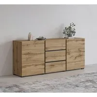 OTTO home Sideboard Cross, Breite 150 cm, moderne grifflose Kommode, 2Türen/3 Schubkästen, Schubladenkommode mit viel Stauraum, Einlegeböden verstellbar