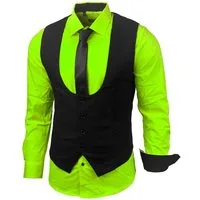 Baxboy Langarmhemd Baxboy Hemd/Weste/Krawatte Set Business Herrenanzug-Set HWKR B-101