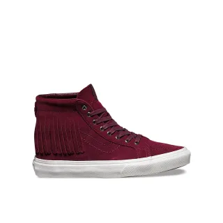 Vans SK8-Hi Moc Schnürung rotes Wildleder Leder Damen Plimsolls 315JU1