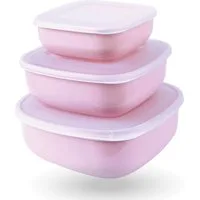 Pro Home Vorratsdose mit Deckel mehrteilig 0,5L/1,0L/1,5L, Kunststoff, (3-tlg., 3er Set), stapelbar, mikrowellengeeignet, spülmaschinenfest
