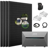 SolarMars Balkonkraftwerk mit Speicher 2000W Anker Solix Solarbank 3 E2700 Pro, 2000 W, Monokristallin, (mit optionaler BP2700 Erweiterungsakku und Halterung), mit intelligenter KI zur dynamischen Überwachung des Stromverbrauchs