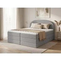 Sofnet Boxspringbett Cloud XL (2x Bettkästen, Bonellfederkern- und Taschenfederkernmatratze, Topper), Polsterbett, Doppelbett, Webstoff, mit Kopfteil, 140/160/180x200 cm