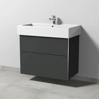 Sanipa 3way Waschtischunterbau zu Duravit Vero Waschtisch mit 2 Auszügen, Graphit-Matt BP7171B