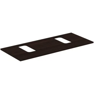 Ideal Standard Waschtischplatte i.life B 2 Ausschnitte r/l f.2 Wand-WT 1202x507x18mm Coffee Oak, T54 T5416NW