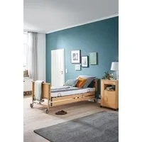 Burmeier Bett Pflegebett Dali Standard Seniorenbett (Aufrichter, Seitenschutz und Lattenrost inklusive, elektrisch verstellbar, Mit Fernbedienung, Komfort und mehr Lebensqualität), Easy-Click-System einfache Montage