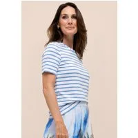 bianca Kurzarmshirt LOTTI in klassischem Ringeldessin in Trendfarbe