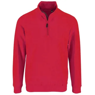 SOLS Herren Stan Sweatshirt mit Kontrastreißverschluss (rot)