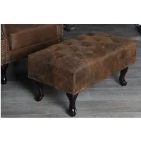 riess-ambiente Fußhocker CHESTERFIELD 80cm antik braun, mit Massivholzbeinen