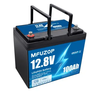[EU Direct] MFUZOP 12V 100Ah Lifepo4 Battery Built-in 100A Intelligent BMS, >10000 Deep Cycles Support Series/Parallel,