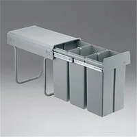 WESCO Einbaumülleimer 757611-85 Bio-Trio 30 DT, alugrau