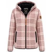 Lizzard Sports Fleecejacke Damen Sherpa-Fleecejacke 20522 Karomuster - Übergangsjacke Fleece Kapuze, Frontreißverschluss, Seitliche Eingrifftaschen, Innentasche