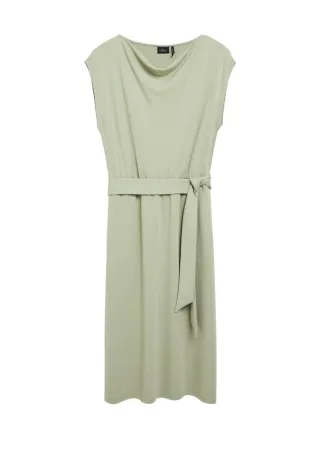 s.Oliver BLACK LABEL - Kleid mit Wasserfallkragen grün - Gr. - 36