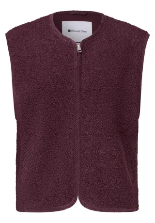 Street One - Teddy-Weste mit Zipper rot - Gr. - 34