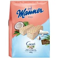 Manner Kekse, Manner knusprige Waffeln mit Füllung aus Kokosnusscreme 400g