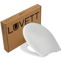 LUVETT WC-Sitz Edelweiß C290 Absenkautomatik Thermoplast Bruchsicher Softclose O-Form (Komplett-Set, 1-St), aus Thermoplast mit Absenkautomatik, zur Reinigung abnehmbar