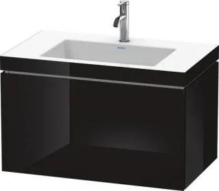 Duravit L-Cube c-bonded Set wandhängend Schwarz Hochglanz 800x480x500 mm - LC6917O4040 LC6917O4040