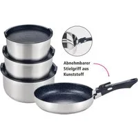 GSW Topf-Set EASY CLICK, Edelstahl (Set, 8-tlg), ideal für den Camper geeignet. Induktion