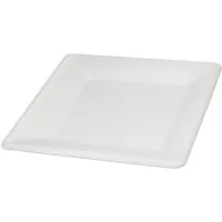 wisefood Einwegteller 200-tlg., Bagasse Teller - quadratisch 26cm, (200 St)