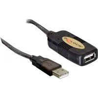 USB 2.0 Aktivverlängerungskabel, USB-A Stecker > USB-A Buchse schwarz, 5 Meter