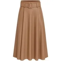 Mississhop Lederimitatrock Damen A-Linien Rock mit Gürtel – Kunstleder M.401