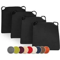 sunnypillow Stuhlkissen 4er Set Kissen Maße: 42 (vorne), 35 (hinten) x 40 x 5 cm, Polsterauflage Auflage für Stühle / Bänke
