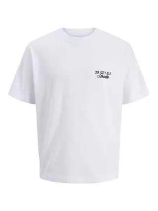 JACK&JONES - JORNORREBRO TYPO TEE SS CREW NECK NOOS Bright White - Gr. - XS