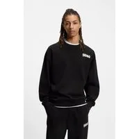 HUGO Sweatshirt Nyrocrew Rückenaufdruck in Chrom-Optik, Rundhalsausschnitt, Loose fit