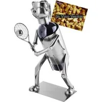BRUBAKER Weinflaschenhalter Tennisspielerin, (inklusive Grußkarte), Metall Skulptur, Wein Geschenk