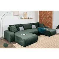 COLLECTION AB Wohnlandschaft Paola U-Form, B: 314 cm, Bettfunktion, Bettkasten & 4 Zierkissen, Federkern