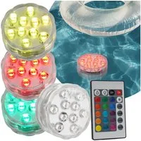 Casativo LED Teichleuchte wasserdichte Dekorationslichter für Vasen und Pools, Fernbedienung, Multicolor-LED, 15 verschiedene Farben, für beeindruckende Lichteffekte unter Wasser