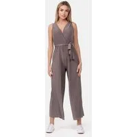 Worldclassca Jumpsuit Worldclassca Jumpsuit Pleated Overalls mit Gürtel Ärmellos Sommer
