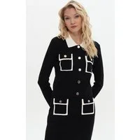 Passioni Cardigan mit Polokragen und Taschen (1-tlg)