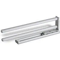 SO-TECH® Handtuchhalter Aluminium ausziehbar 1 oder 2-armig in Chrom oder Aluoptik, zweiarmig, drehbar, Länge 335 mm, Aluminiumoptik