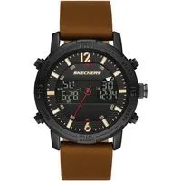 Skechers Chronograph REDLANDS SR5153, Quarzuhr, Armbanduhr, Herrenuhr, Lederarmband, digital, Stoppfunktion