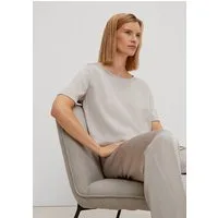 comma Kurzarmbluse Bluse Blusenshirt aus Satin