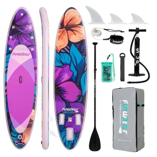 [EU Direct] FunWater 335cm Inflatable Stand Up Paddle Board Surfboard Large Size For Many Skills Complete Paddleboard Ac