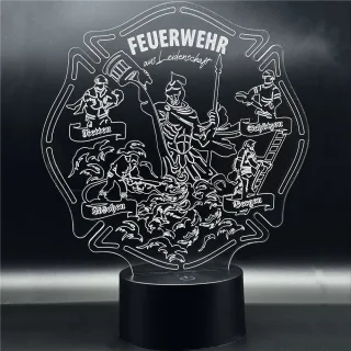 Feuerwehr LED Design-Leuchte "Leidenschaft" | 6-farbig